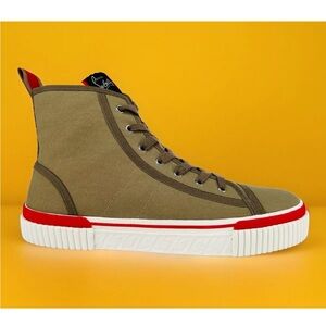 CHRISTIAN LOUBOUTIN Pedro Flat Logo High Top Canvas Sneakers EU 44.5 - US 11.5